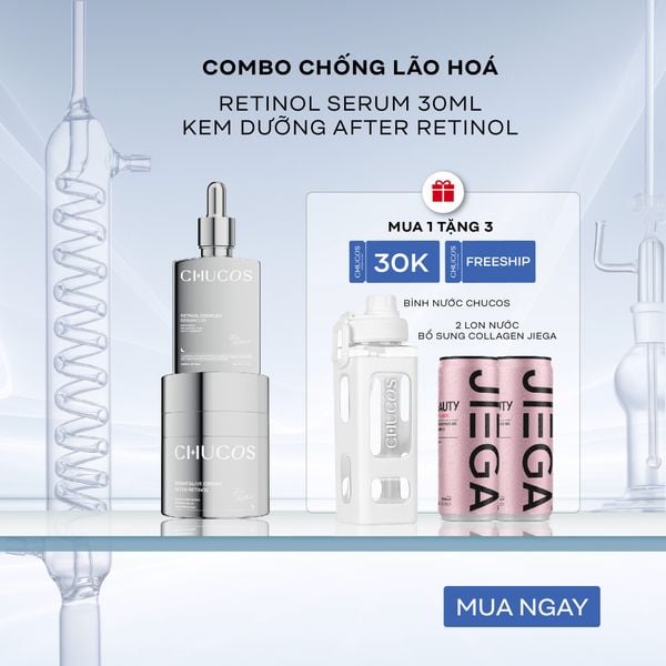  [Only For Web] Combo 2 Retinol Ngăn Ngừa Lão Hoá Sớm - Sáng Da - Se Khít Lỗ Chân Lông 30 ml & Bình Nước 700ml 