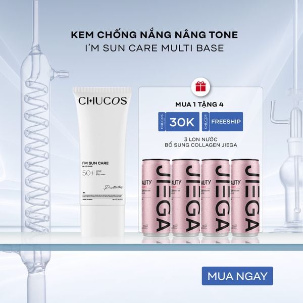  [Only For Web] Kem Chống Nắng Bảo Vệ Da Và Nuôi Dưỡng Làn Da Chucos I’m Sun Care Multi Base 50ml & [4 lon] Nước Uống Jiega 