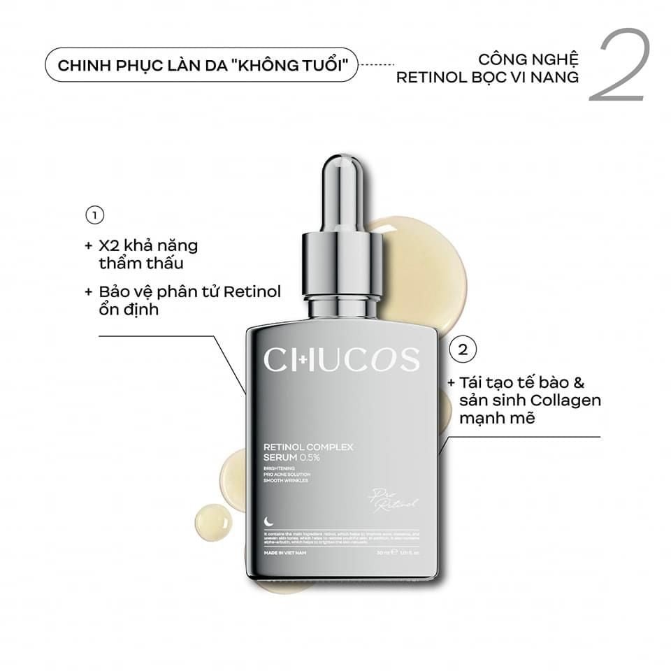  [Combo quà tặng] Tinh chất chống lão hóa Retinol Complex Serum 0.5% 30ml và Kem Dưỡng Water Aid 