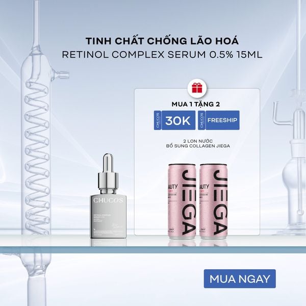  [Only For Web] Tinh Chất Chống Lão Hoá Retinol Complex Serum 0.5% 30ml & [2 lon] Nước Uống Jiega 