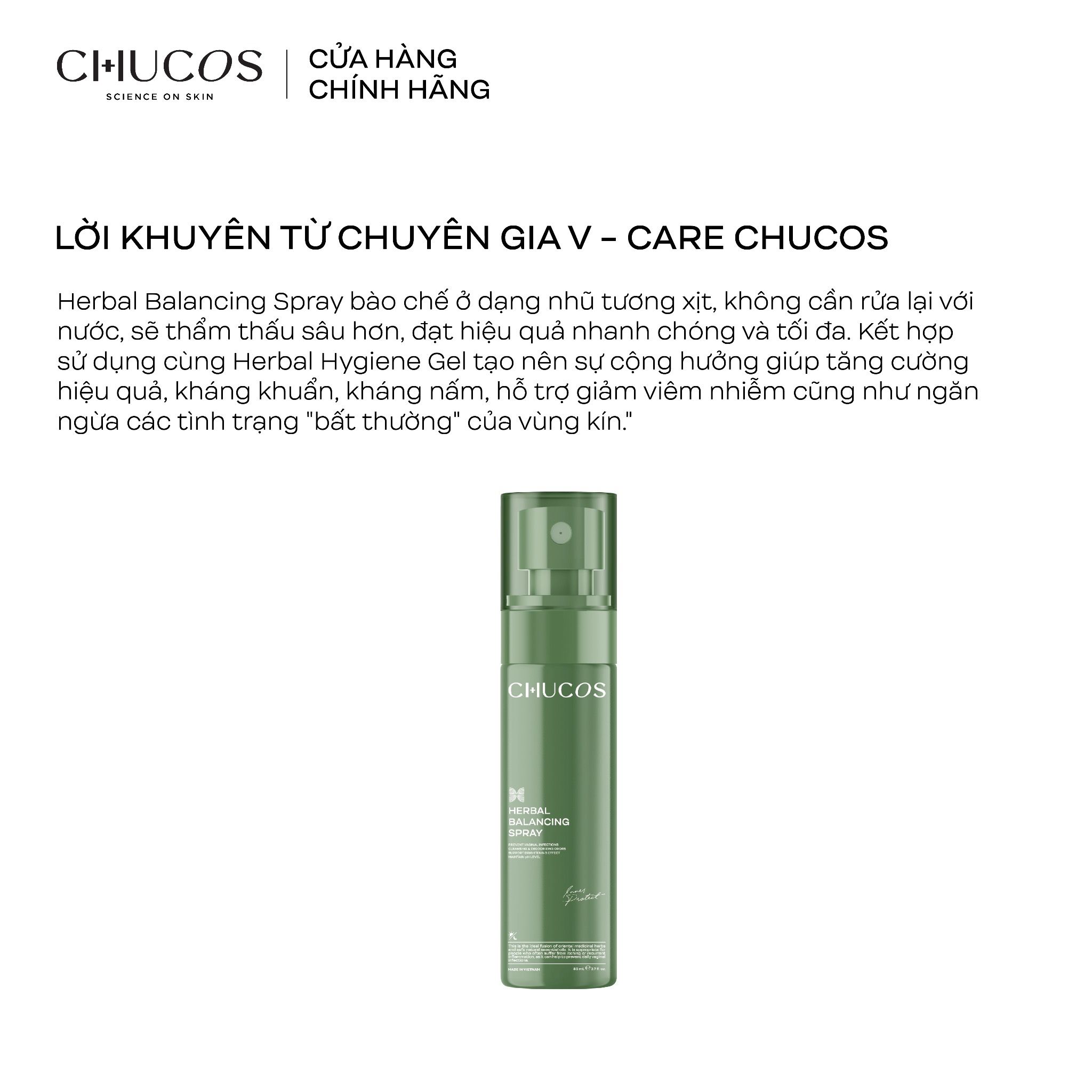 Xịt Phụ Khoa Thảo Dược Đông Y & Tinh Dầu Herbal Balancing Spray, Làm Sạch, Hỗ Trợ Giảm Viêm, Nấm Ngứa 