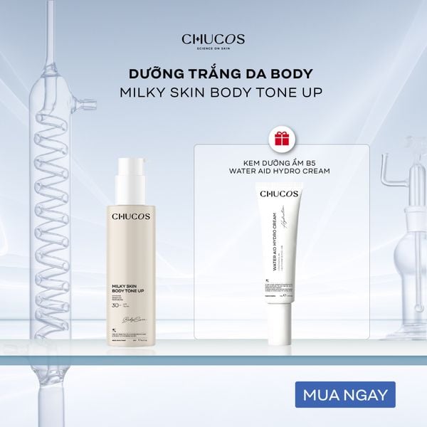  [Combo Quà Tặng] Kem Dưỡng Trắng Body Chucos Milky Skin Body Tone-Up 250g + Kem cấp ẩm 50gr 