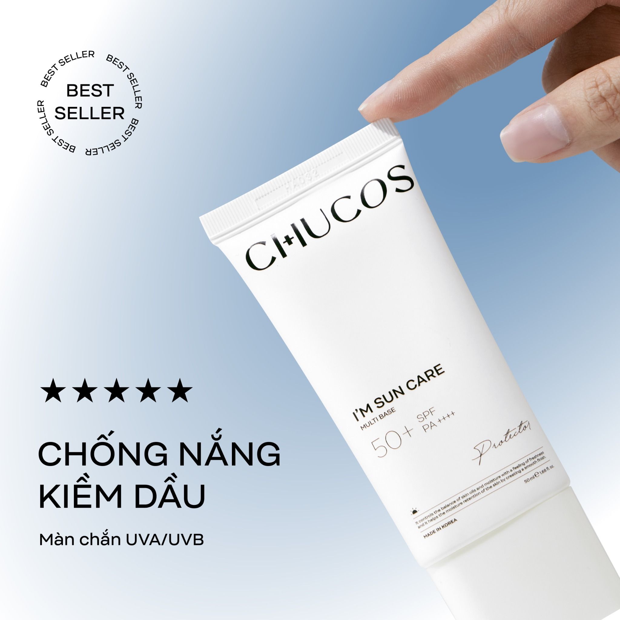  [Combo Quà Tặng] Kem Chống Nắng Bảo Vệ Da Và Nuôi Dưỡng Làn Da Chucos I’m Sun Care Multi Base 50ml + Gel cấp ẩm Water Aids 50gr 