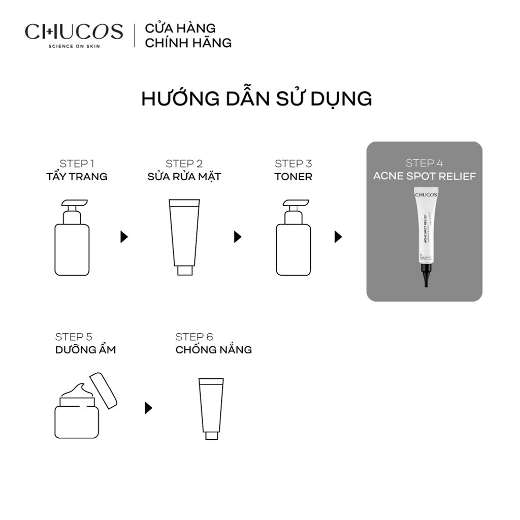 Gel Chấm Mụn, Giảm Sưng Đỏ Acne Spot Relief Chucos 5% BPO 10ml