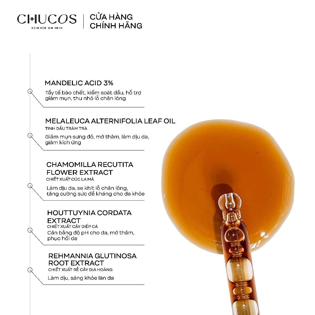  [Combo Quà Tặng] Serum Giảm Mụn, Mờ Thâm Chucos Caramel Essence Complex 10ml + Gel cấp ẩm Water Aid 50gr 