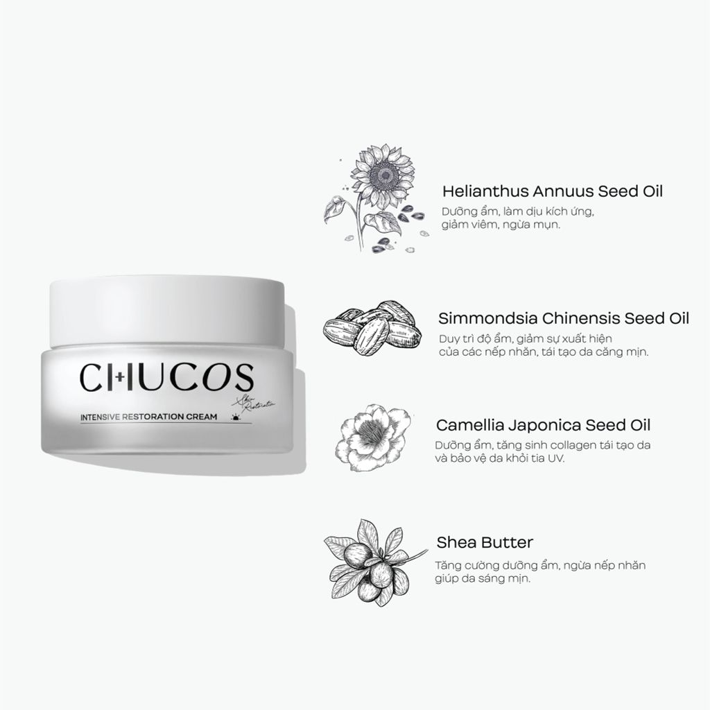 Kem Dưỡng Tăng Cường Độ Ẩm Và Chống Lão Hoá Chucos Intensive Restoration Cream 50ml