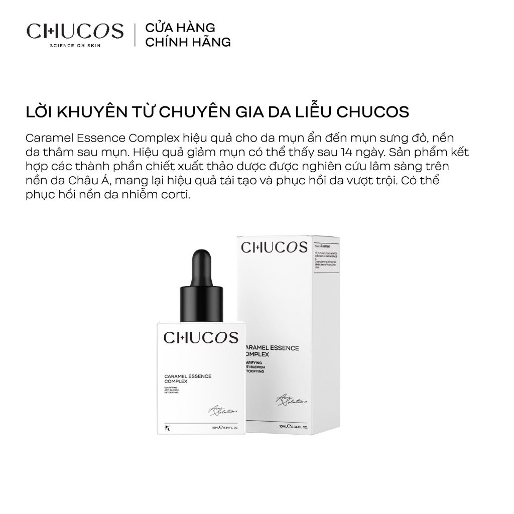 Tinh Chất Giảm Mụn, Se Khít Lỗ Chân Lông, Hỗ Trợ Tái Tạo Da Khoả Caramel Essence Complex 10ml