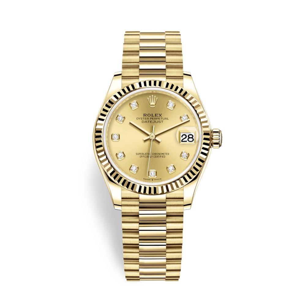Rolex Datejust 31mm Yellow Gold Diamonds Champagne 278278-0009 – HARRY&Co.