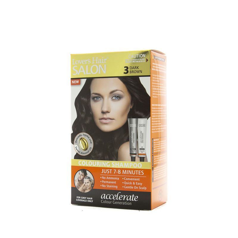 Dầu Gội Nhuộm Tóc Phủ Bạc Lover's Hair Salon 3 Dark Brown (Nâu Đậm)