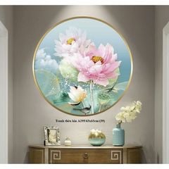 A295 Tranh thêu hoa sen