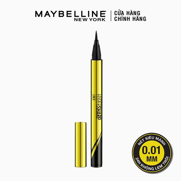 Bút Kẻ Mắt Nước Siêu Mảnh Không Lem Không Trôi Maybelline New York Hypersharp Liner Đen 0.5g