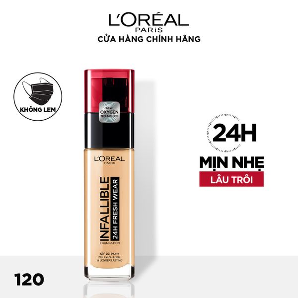 Kem nền mịn nhẹ lâu trôi L’Oréal Paris Infallible Fresh Wear 24h 30ml