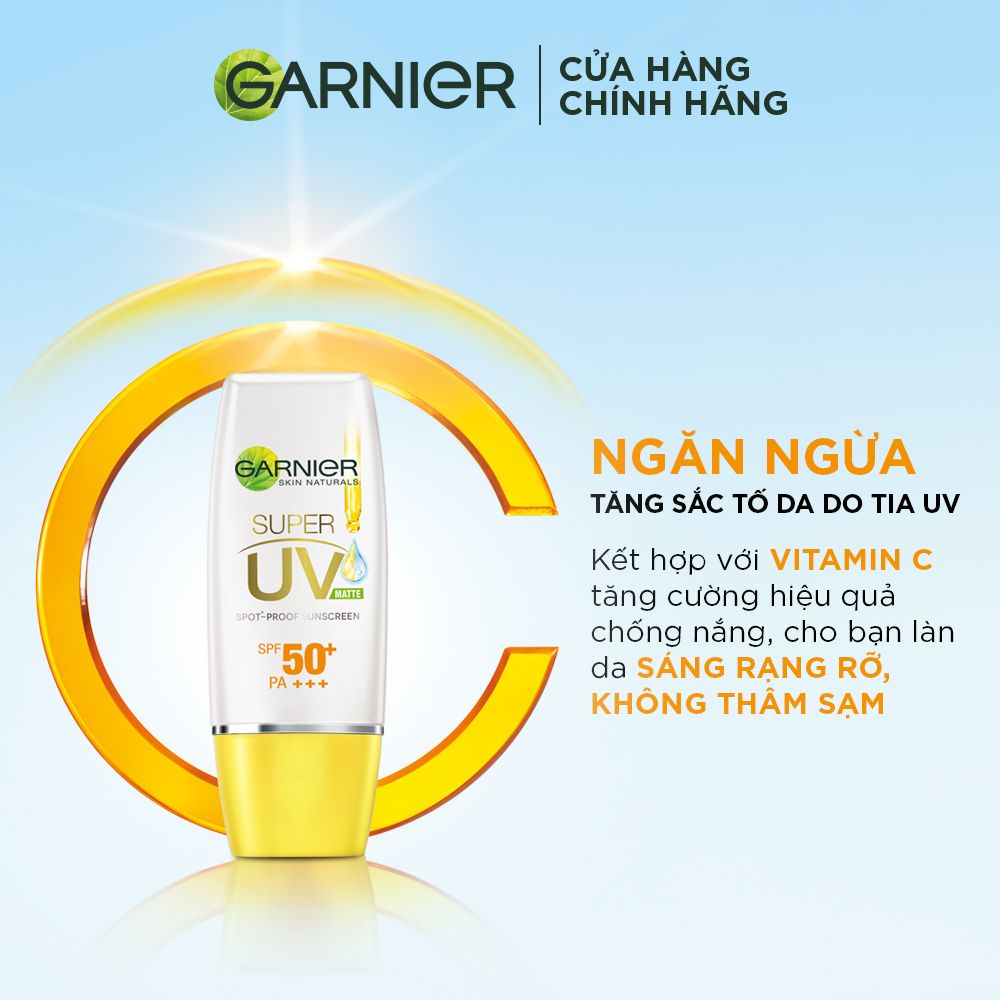  Kem chống nắng kiềm dầu & sáng da Garnier Light Complete Super UV Matte 15ml 