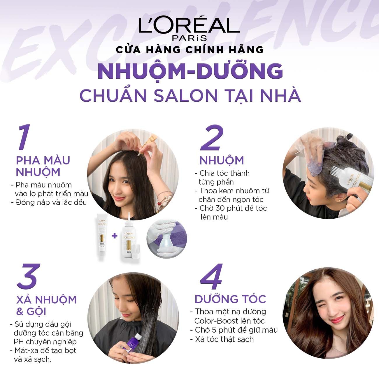 Không còn phải lo lắng về mái tóc xám bạc khi có thuốc nhuộm tóc Loreal chất lượng cao. Với hơn 20 màu sắc khác nhau và công thức chăm sóc tóc tối ưu, Loreal mang đến cho bạn mái tóc bóng mượt, sáng bóng như sương mai. Hãy xem ngay hình ảnh liên quan đến sản phẩm!