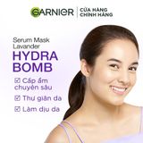  Mặt nạ tinh chất Hoa oải hương & Hyarulon thư giãn da Garnier Hydra Bomb Lavender Serum Mask 28g 