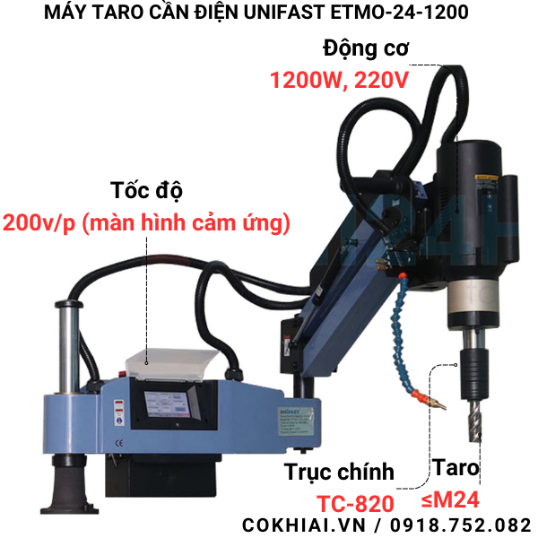 Thông số kỹ thuật máy taro cần điện ETMO-24-1200