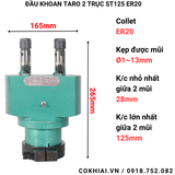  Đầu khoan 2 mũi - taro hai trục ST125 