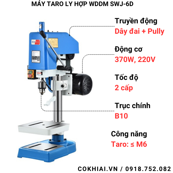 Thông số lỹ thuật máy taro ly hợp SWJ-6D