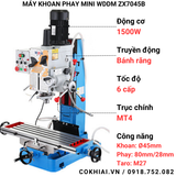  Máy khoan phay taro hộp số WDDM ZX7045B 