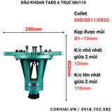  Đầu khoan taro nhiều mũi MU110 - 6 trục 