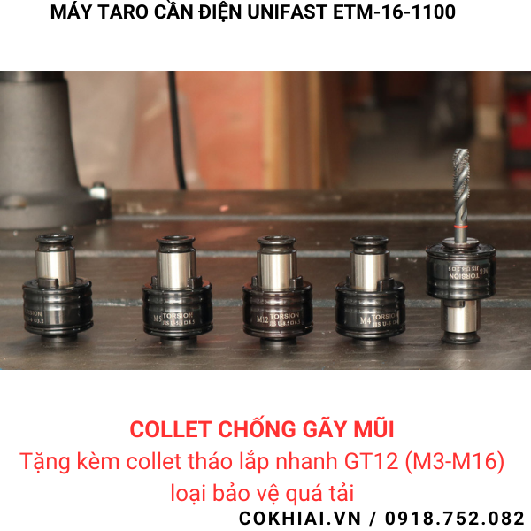 Cấu tạo máy taro điện M16 Unifast ETM-16-1100