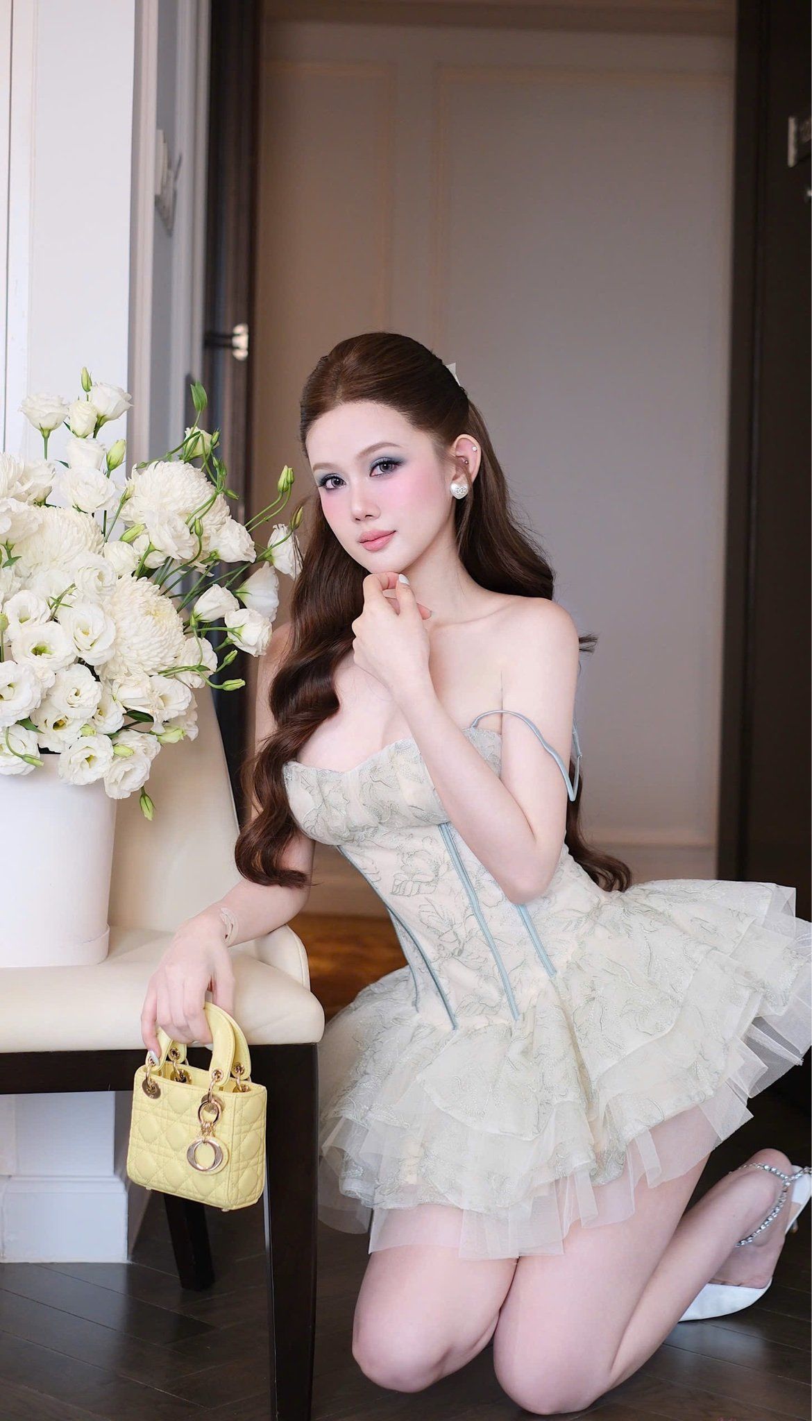 Đầm Lưới Xòe Tầng 5M
