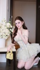 Đầm Lưới Xòe Tầng 5M