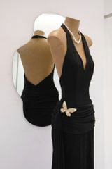 Đầm Yếm Hở Lưng Kèm Bướm