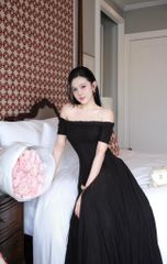 Đầm Len Xoắn Bẹt Vai