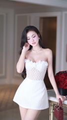 Đầm Ống Xòe Viền Bông