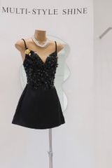 Đầm Lưới Kim Sa Phối Lụa