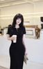 Đầm Thun Viền Bèo Tay Con