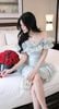 Đầm Voan Bẹt Vai Đính Bông