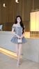 Đầm Caro Bẹt Vai Viền Xô