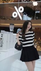 Áo Thun Sọc Cổ Tròn