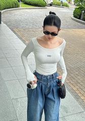 Quần Jean Wide Open Legs Pleat