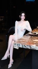 Đầm Ren Nền Hoa TD Kèm Charm