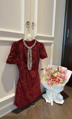 Đầm Kim Sa Viền Đá Khoét Ngực