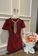 Đầm Kim Sa Viền Đá Khoét Ngực