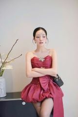Đầm Voan Kèm Charm Đính Nơ