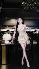 Đầm Cột Yếm Hoa Đính Nơ