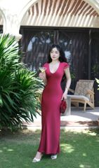 Đầm Lụa Suông Cổ V