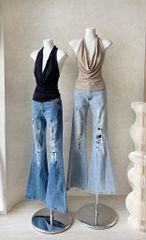 Áo Thun Cổ Đổ Hở Lưng