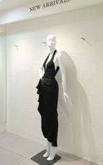 Đầm Yếm Lụa Lưới Nhũ Xẻ Tà