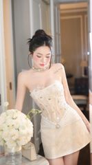 Đầm Cup Kết Châu Kèm Charm