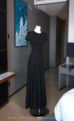 Đầm Thun Trơn Kèm Hoa