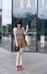 Chân Váy Jean Xòe Dập Li