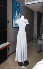 Đầm Thun Trơn Kèm Hoa