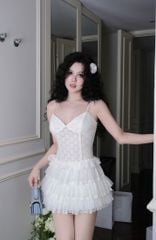 Đầm Ren Tầng Họa Tiết