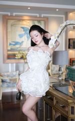 Đầm Voan Hoa Lượn Sóng